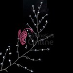 Accesoriu modern pentru decor par WED64 Argintiu cu cristale de 35cm - Hematite Accesoriu modern pentru decor par WED64 Argintiu cu cristale de 35cm - Hematite